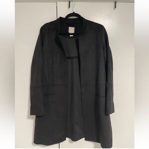 Women’s H&M Black Suede Jacket Top Sweater Size S